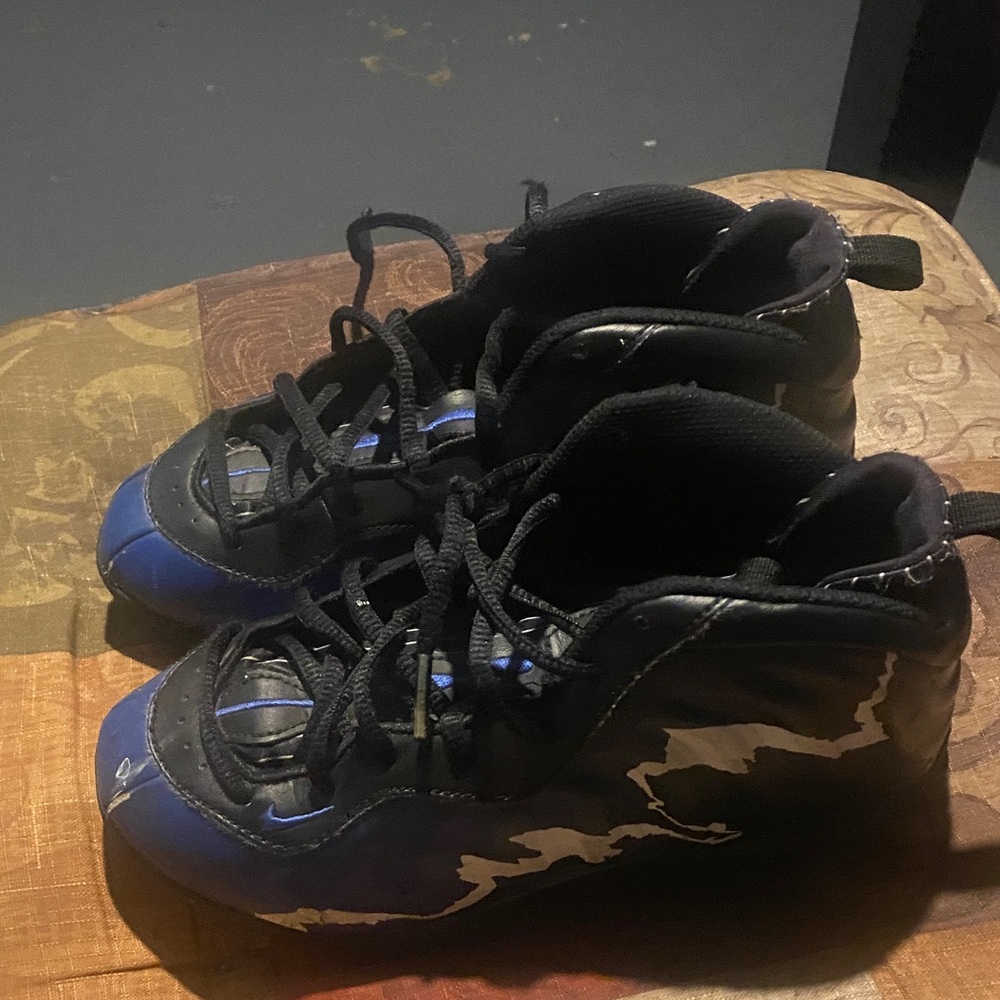 Nike Black and Blue Kids Sneakers